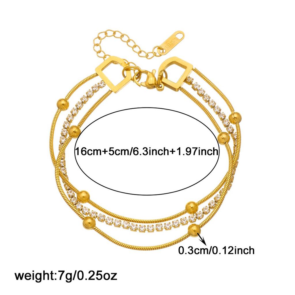 Fashion Creative Delicate Full Diamond Chain Multi Layered Snake Bracelet Premium