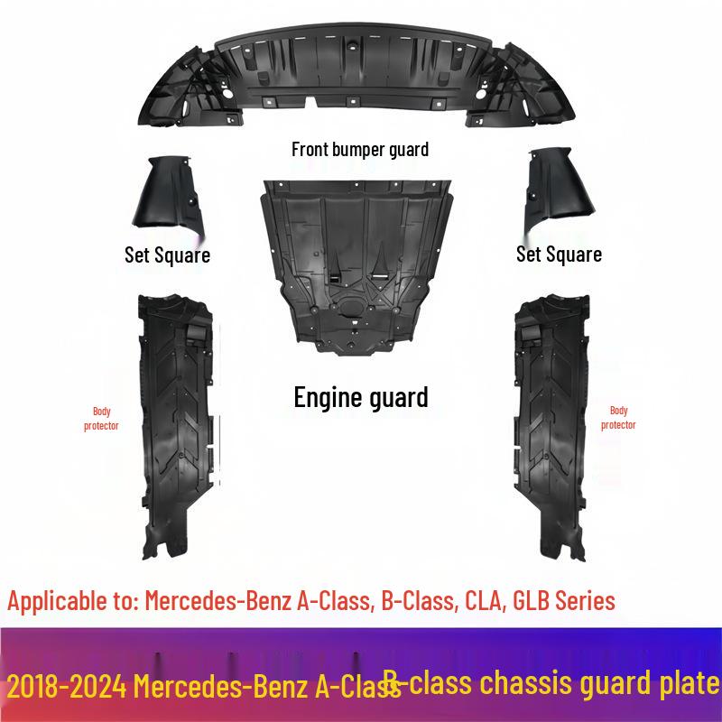 Mercedes-Benz A-Class GLA Front Bumper A180/A220/A200 Radiator W177 Underbody Splash Guard A-Class/B-Class Triangle Board [Passenger s Right]