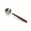 Luxurious Walnut Wood Handle Coffee Scoop - Premium Stainless Steel Long Tablespoon Measuring Spoon for Home & Cafe Decor, Coffee Lovers, and Baristas