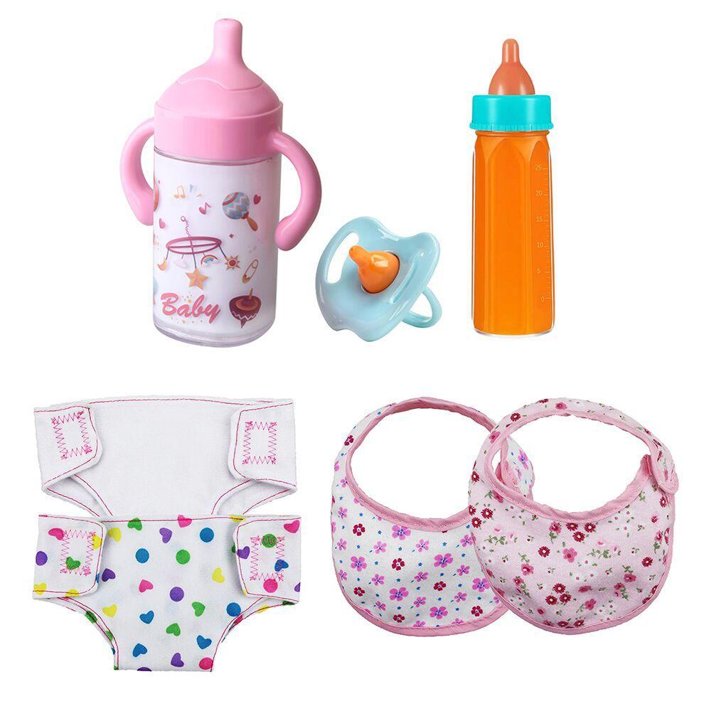 Doll Accessories Baby Doll Feeding Bottle Set Baby Care Toy Stroller Milk And Juice Bottles With Toy Pacifier For Baby Dolls