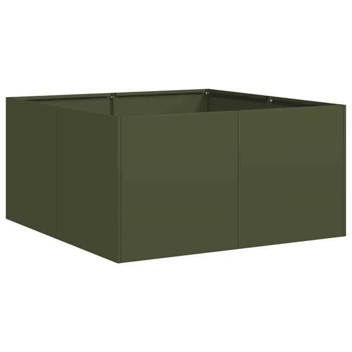 VidaXL Olive Green Planter 80x80x40 Cm Cold-Rolled Steel 860741