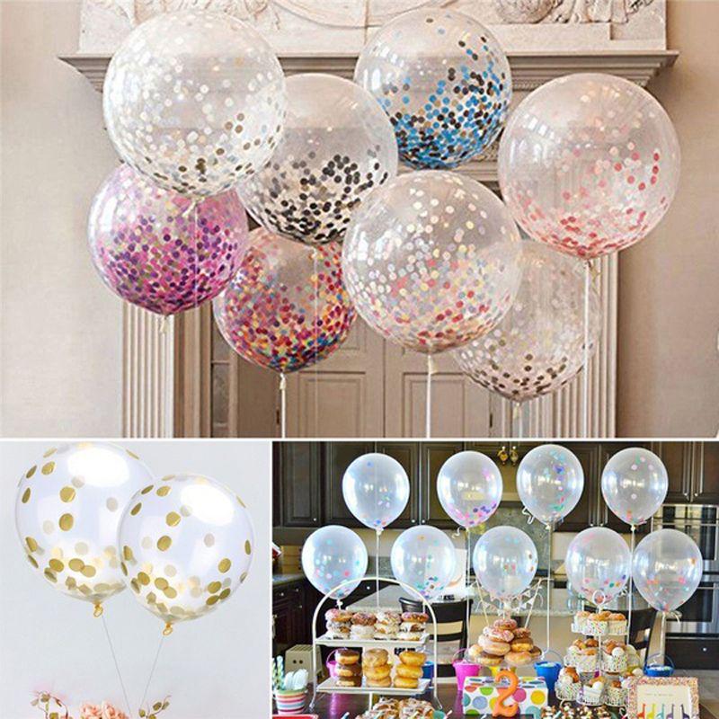 12" Balloon Confetti Latex Helium For Birthday Wedding Dance Decor Party