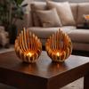 Handmade Lotus-shaped Candle Holder Decorative Without Candles Wooden Candle Holder Manual Assembly DIY Candle Stand