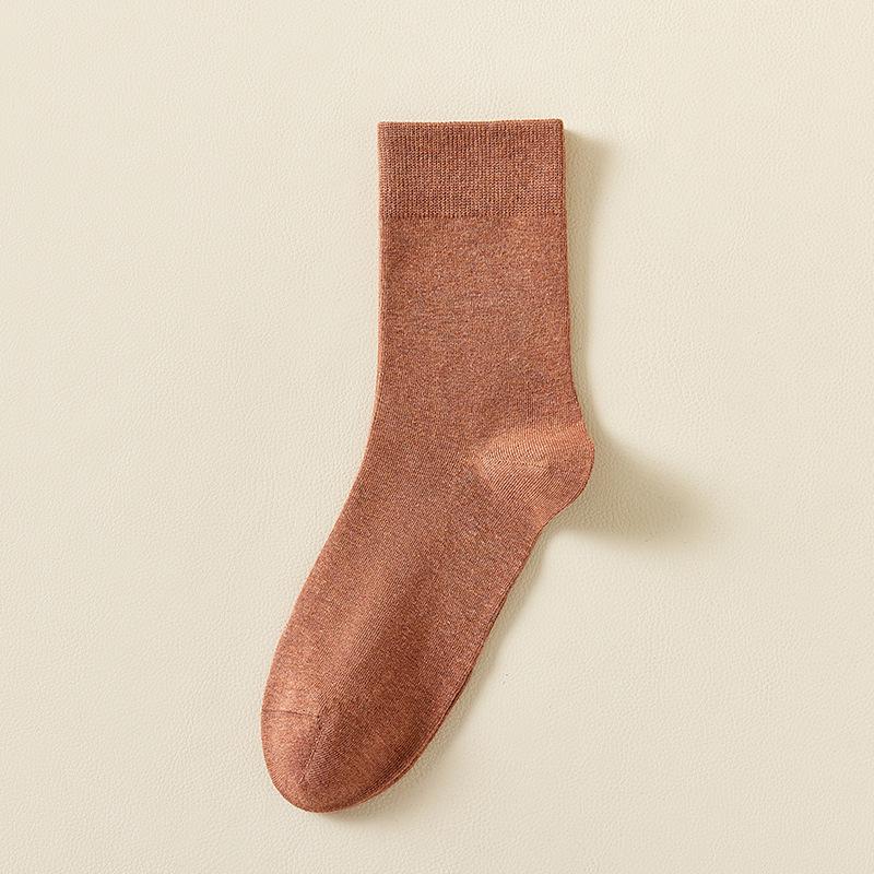 Men's Mid-Calf Anti-Odor Antibacterial Seamless Pure Cotton Socks for Spring/Summer Business - 10 Pack