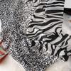 Lovely Animal Leopard Zebra Pattern Silk Scarf Lady High Quality Print Shawls And Wraps Pashmina Stole Hijab Snood 180*90Cm