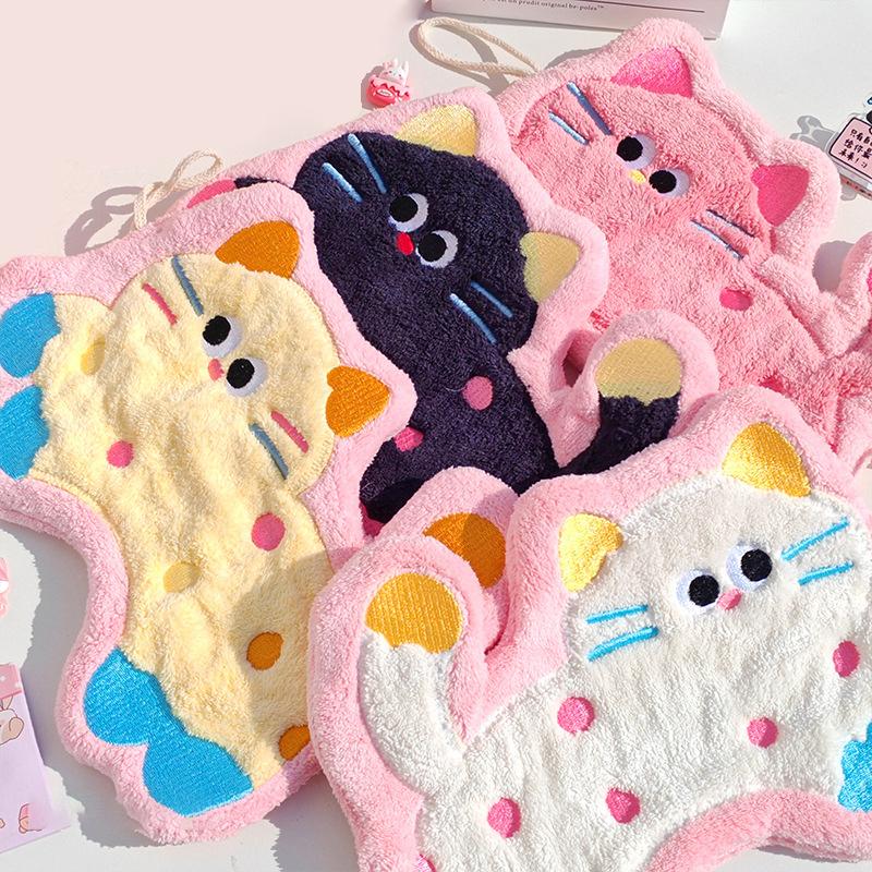 Bathroom Absorbent Hand Towel Kawaii Thickened Handkerchief Wall Hanging Hand Cloth Kitchen Hand Towel Room Decor