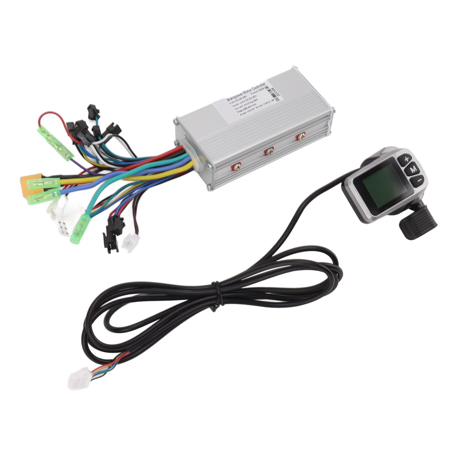 Electric Bike Conversion Kit ABS Aluminum Waterproof 36V 48V 500W 28A Sine Wave 3 Mode Brushless Controller Display Panel Thumb Throttle Kit