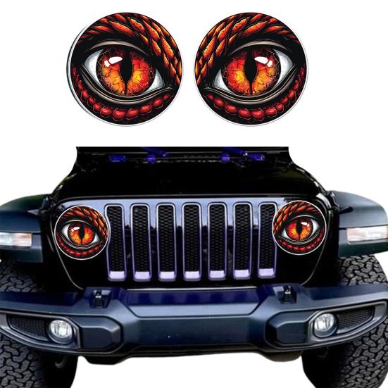 1 Pair Beast Eyes Car Headlight Decals Realistic Reptile Eye Stickers Waterproof PVC Easy Install Unique Car Accessories for Trucks &
