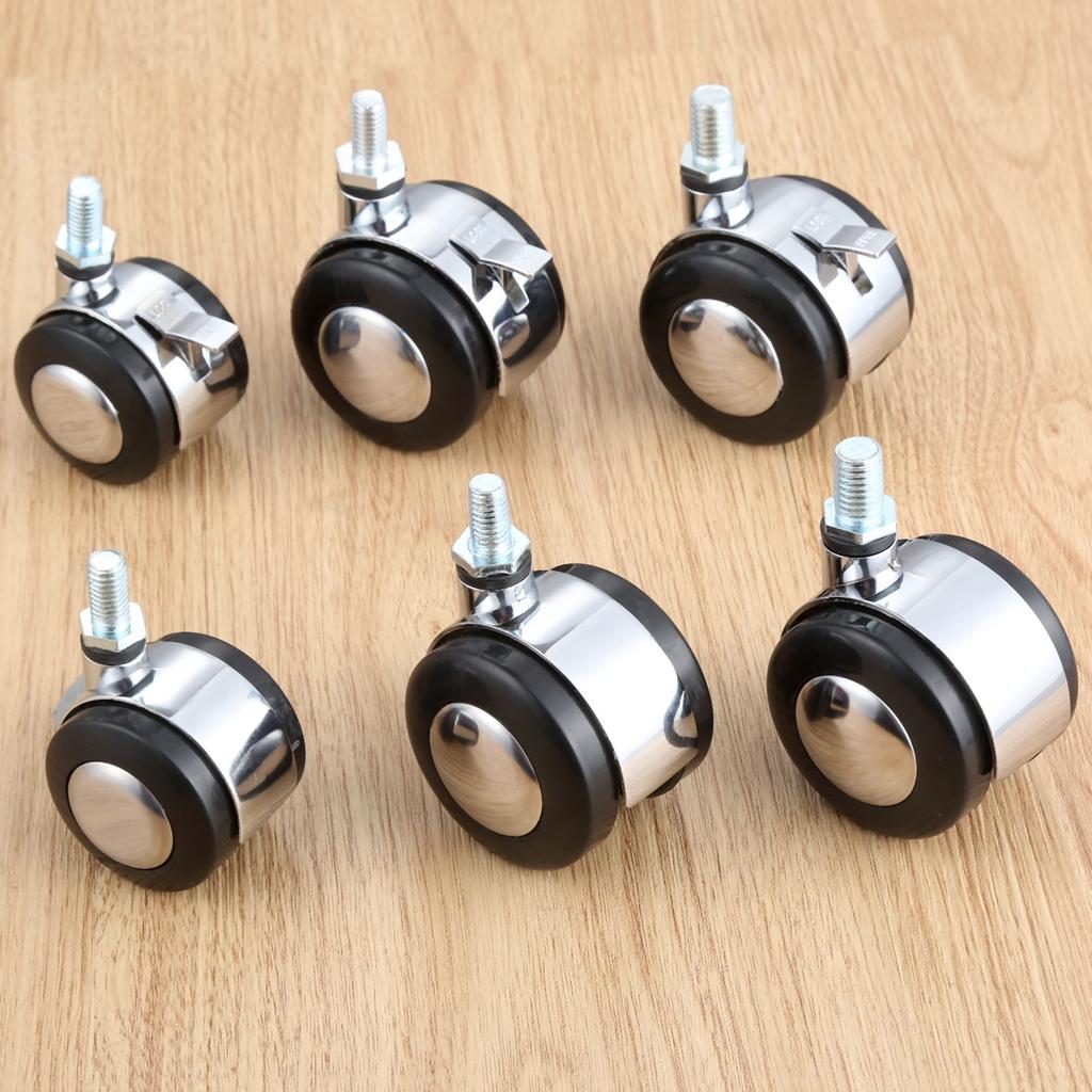 1 pz Ruote Scorrevoli Girevoli Ruote Girevoli Piastra per Mobili Rullo Carrello Piedino per Divano Sedia con/senza Freno 8mm/10mm resistente all'usura
