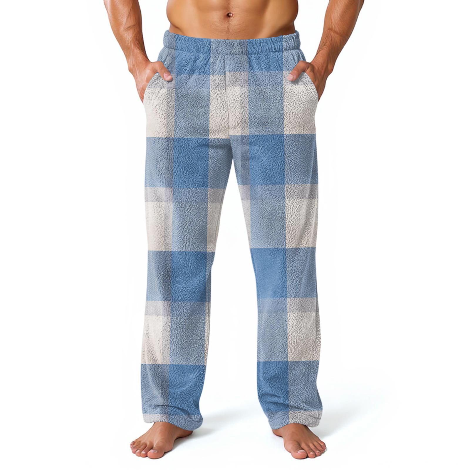 

Мужские домашние брюки с принтом по всей поверхности, пижамные брюки для сна, длинные брюки, пижамные брюки XL небесно-голубой