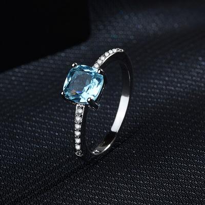925 Sterling Silver Ring Topaz Engagement Romantic Design Wedding Brial Ring For Women Classic Fine Jewelry