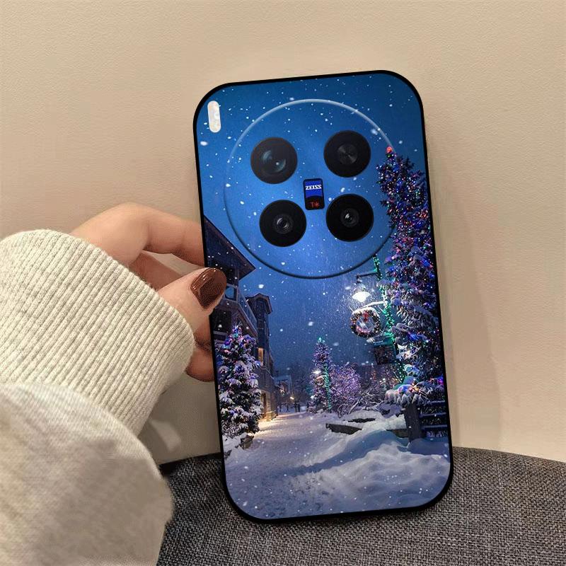 Christmas Painting Silicone Case For Vivo X300 X200 Ultra X200s X300 X100 X100s Pro Mini Soft TPU Shockproof Cover X200FE Fundas