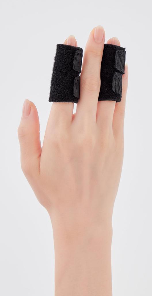 Two Black Finger Joint Supporters, Designed by an Orthopedic Clinician