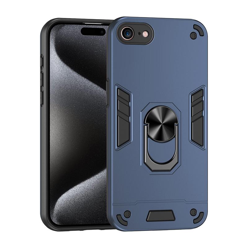 

Для iphone 7 Роскошный противоударный чехол-броня для телефона Для iphone 8 Plus Для iphone 7 Plus Задняя крышка с магнитным кольцом-держателем для автомобиля For iphone 8 Plus синий