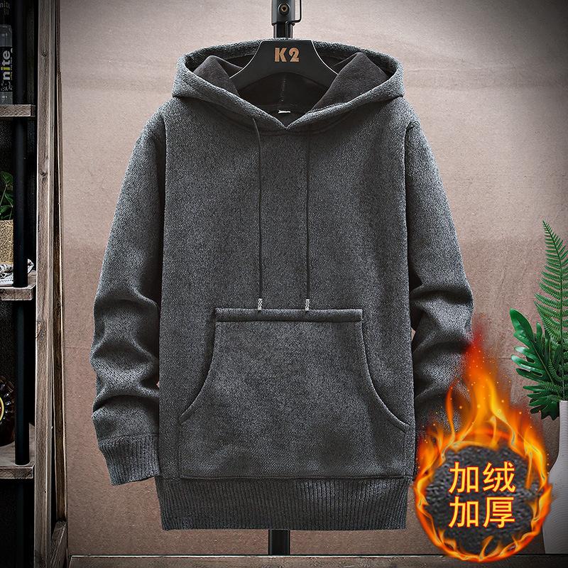 

Осенне-зимний свитер-пуловер, куртка мужская, свободная, большого размера, флисовый, утолщенный, вязаный свитер, мужской свитер 3XL