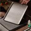 Snow Grey Rectangle 304 Stainless Steel Trays Square Kitchen Storage Plates Bread Dessert Plate Kitchen Dinner Hotel Dishes