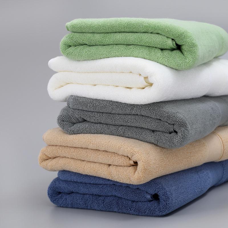 Pure Cotton Thickened Bath Towel Seven-color Set of Towels Five-star Hotel Towels 21-strand Fine Cotton Moisture-wicking Plain Bath Towels