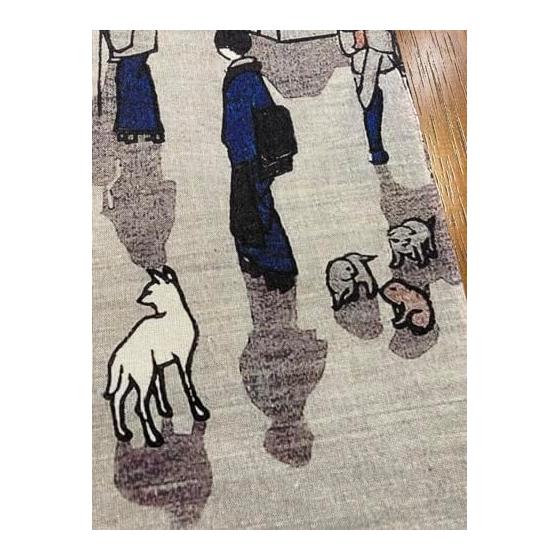 Ukiyo-e Tenugui Towel by Hiroshige Utagawa - "Night View of Saruwaka-cho" from One Hundred Famous Views of Edo - 100% Cotton, Premium Japanese Fabric