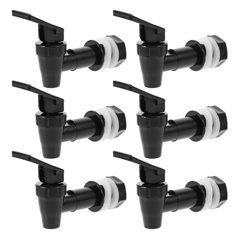 Mipcase 6 Pcs Replacement Cooler Faucet Plastic Reusable Spigot Spout Beverage Lever Pour 8.50X6.50X3.00CM чёрный