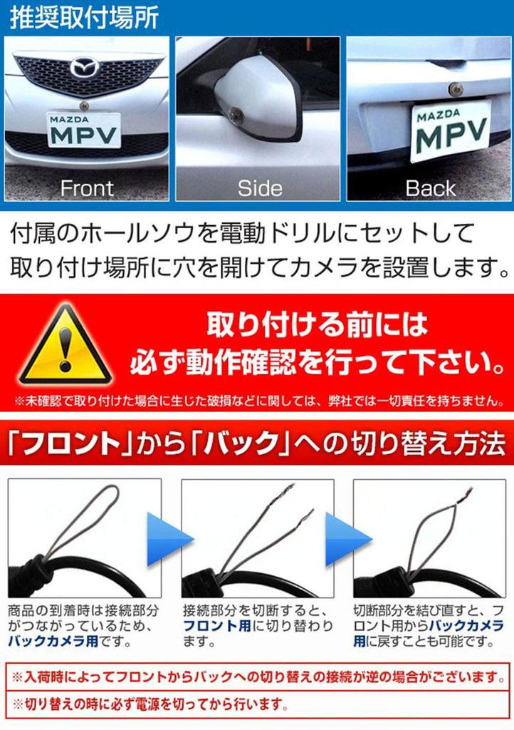 LOSKA Viewing Angle 175 Degrees, 360 Degrees Rotatable Embedded Eyeball Camera Side Mirror Camera/front Camera/back Camera