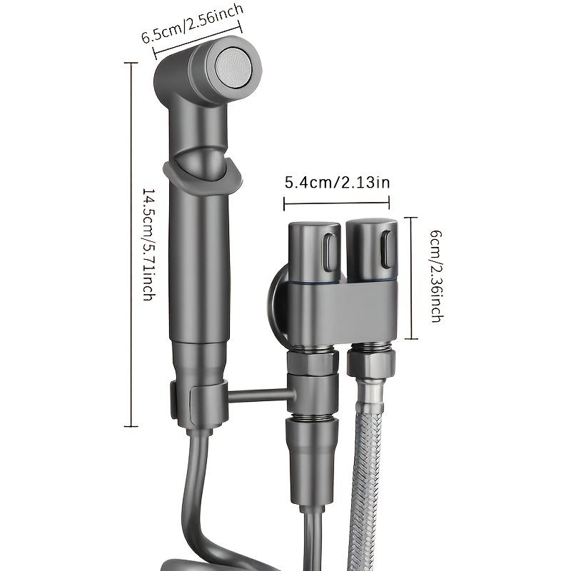 Stainless Steel Handheld Bidet Sprayer Set with Dual-Mode Nozzle Bathroom Cleaning Toilet Spraying Wall-Mounted Modern Chrome