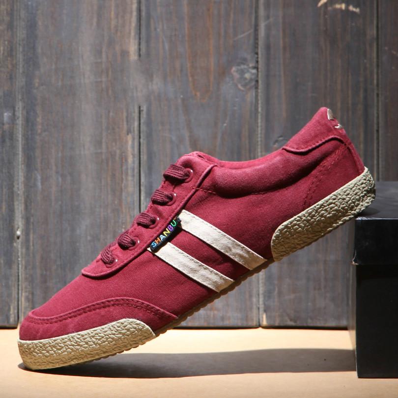 

Ретро мода мужская парусиновая обувь весна и осень мужские кроссовки повседневная обувь для студентов дышащие балетки Прямая поставка Lu4 35 7 вино красного