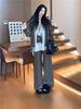Autumn-Winter Korean Style Casual Striped Sweater & Wide-Leg Pants Set