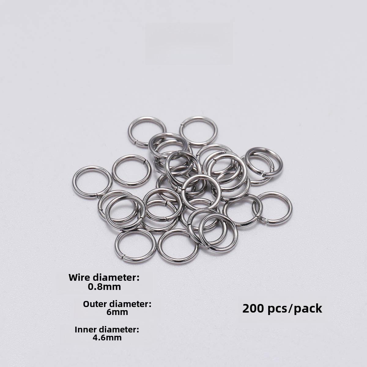

Плоское одинарное соединительное кольцо из нержавеющей стали для ювелирных аксессуаров своими руками 0.8*6mm, 200pcs/pack