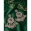Antique Silver Tone Kundan & Austrian Diamonds Jhumki Drops Earring For Women