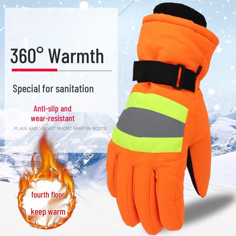 Reflective Waterproof Warm Winter Work Gloves One Size
