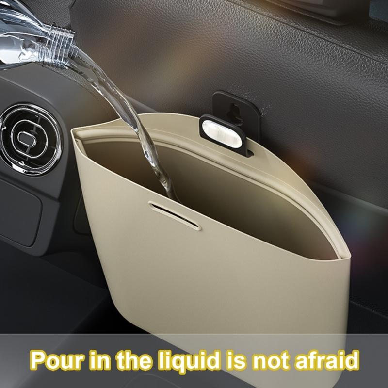Silicone Car Trash Bag Waste Bin Garbage Can Suitable for Organized Interior, Hangable Foldable Waste Storage Accessory