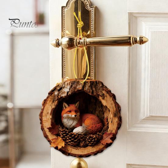 Festive Atmosphere Decorations Forest Animal Ornament, 2D Flat Woodland Acrylic Christmas Home Party Hanging Supplies Decoration for Tree, Holiday