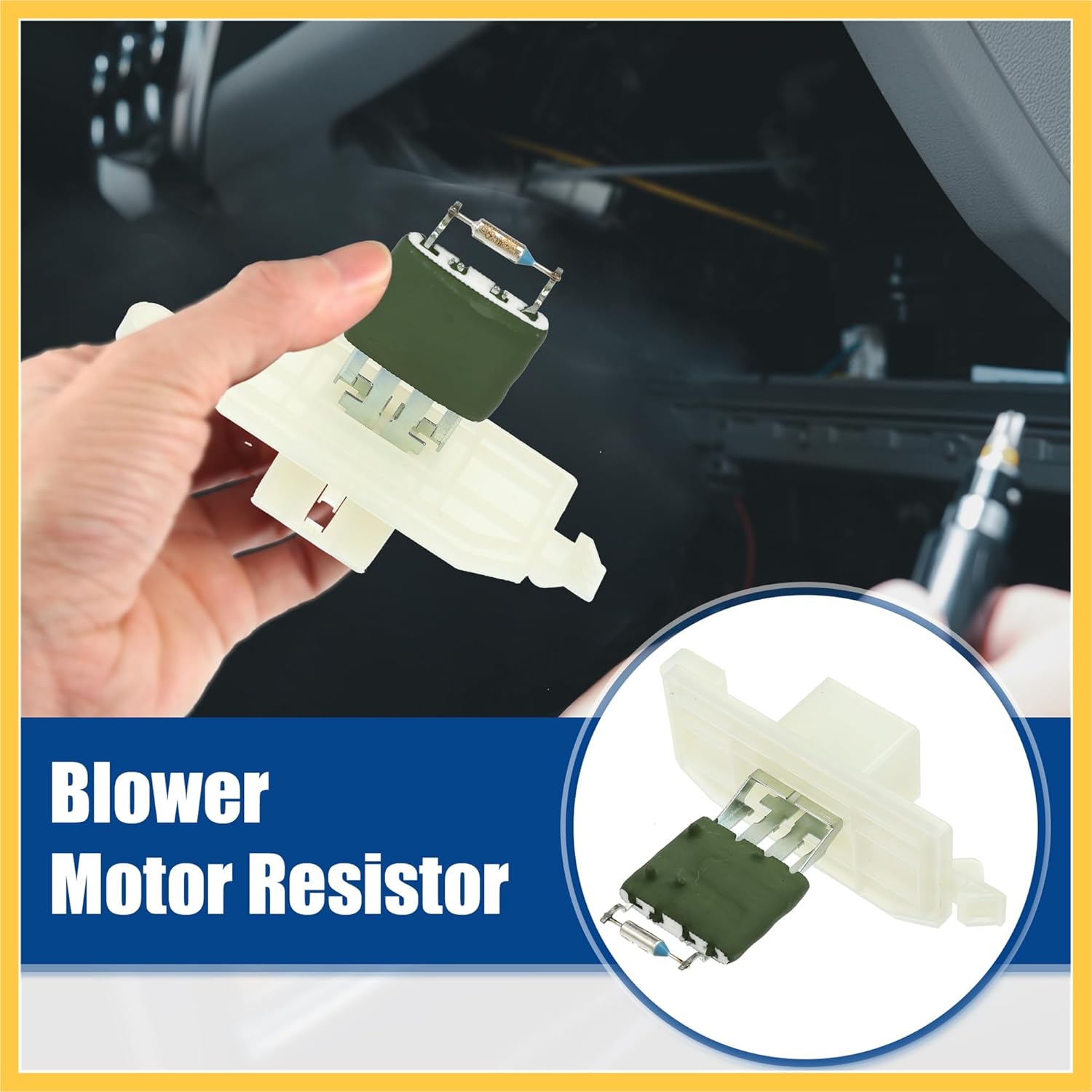 

Blower Motor Resistor Replacement Fit for Ford Transit - Pack of 1 White Silver Tone Green Auto Replacement Parts