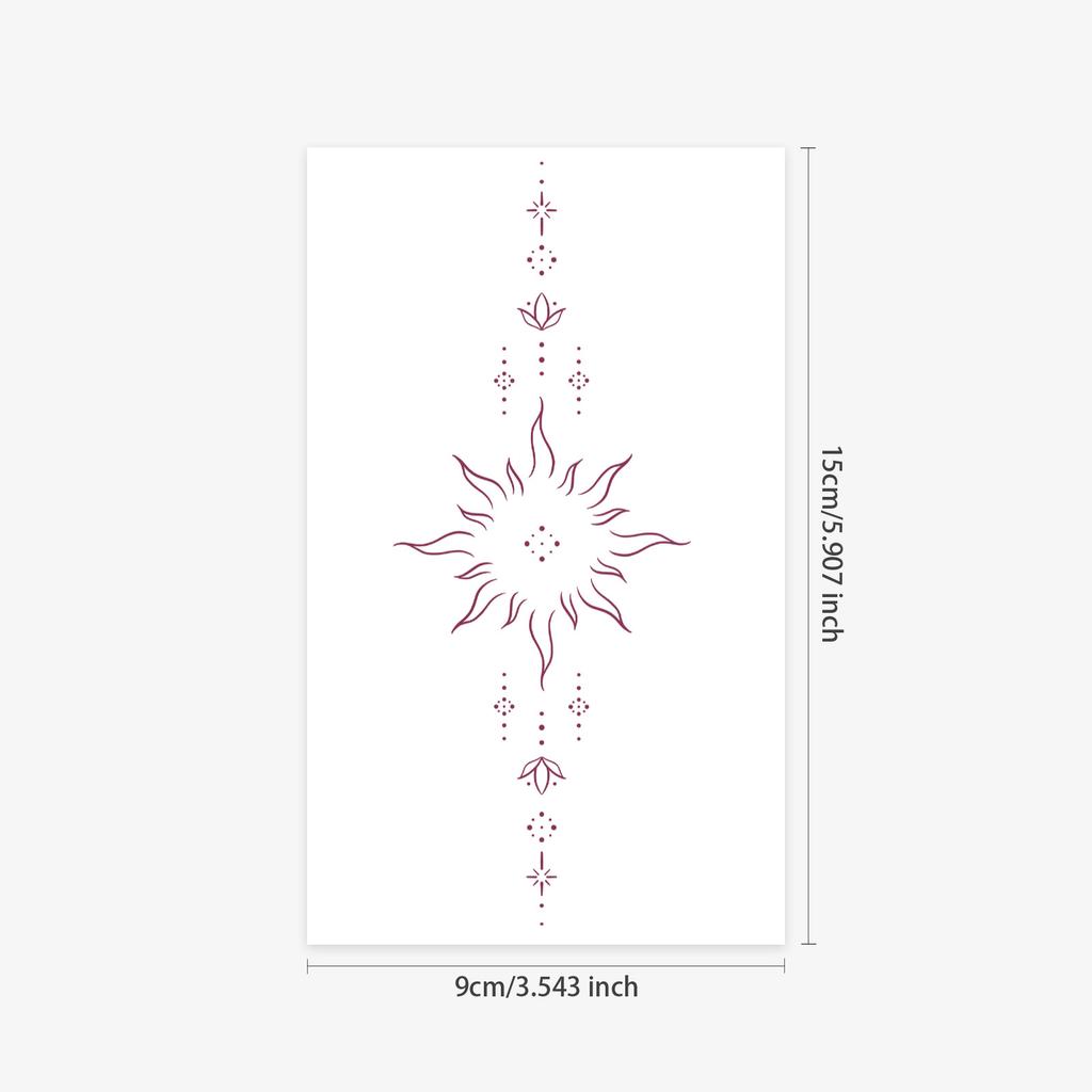 Simple Niche Tattoo Sticker Waterproof Women'S Long-Lasting Line Sun Pendant Line Tattoo Sticker