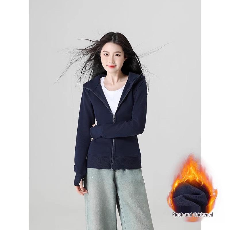 Dámská 2025 Slim Fit bunda s kapucí - Raný podzim, Krátký top korejského stylu obepínající pas