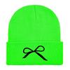 Bow Embroidered Flower Knitted Hat Versatile Wool Hat Outdoor Riding Pullover Hat