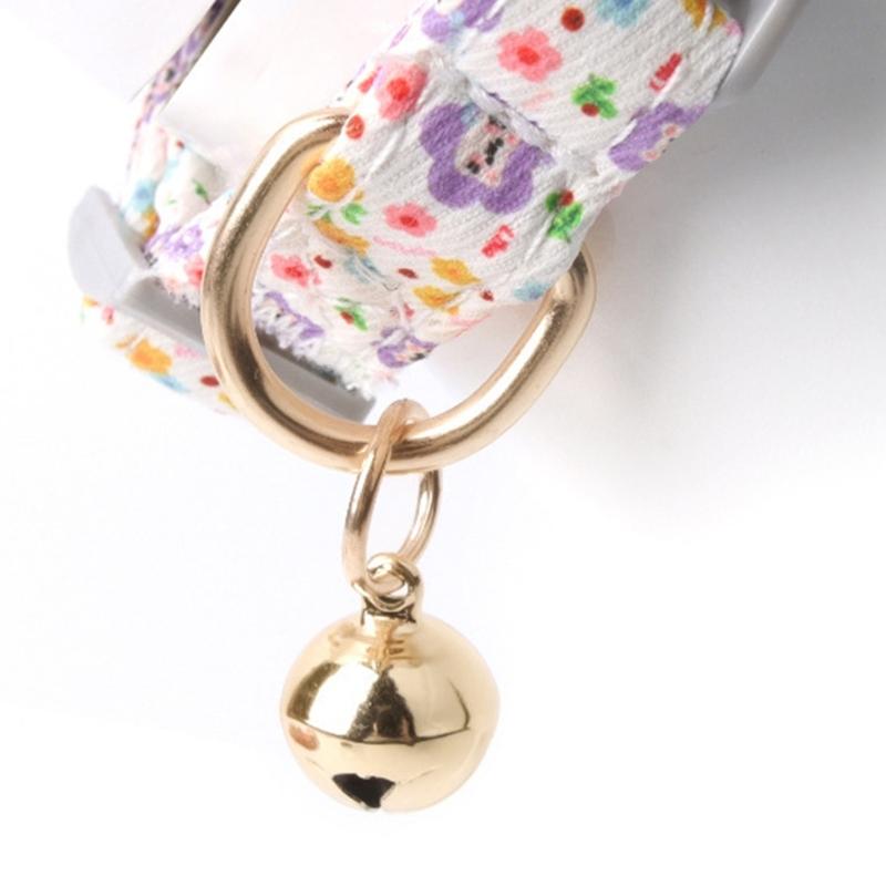 Adjustable Dog Collar Flower Pattern Quick Release Buckles Neck Collar For Small Breeds and Cats Daily Walking And Hiking
