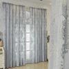 Retro Jacquard Embossed Sheer Curtains Solid Transparent Voile Window Screen for Bedroom Soft Balcony Living Room Curtain