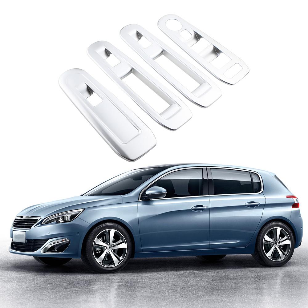 Car Inner Window Lifter Panel Cover Trim Sticker Fit for Peugeot 308 308S 408 2016 2017 2018 2019 Refitting Protection Acc.