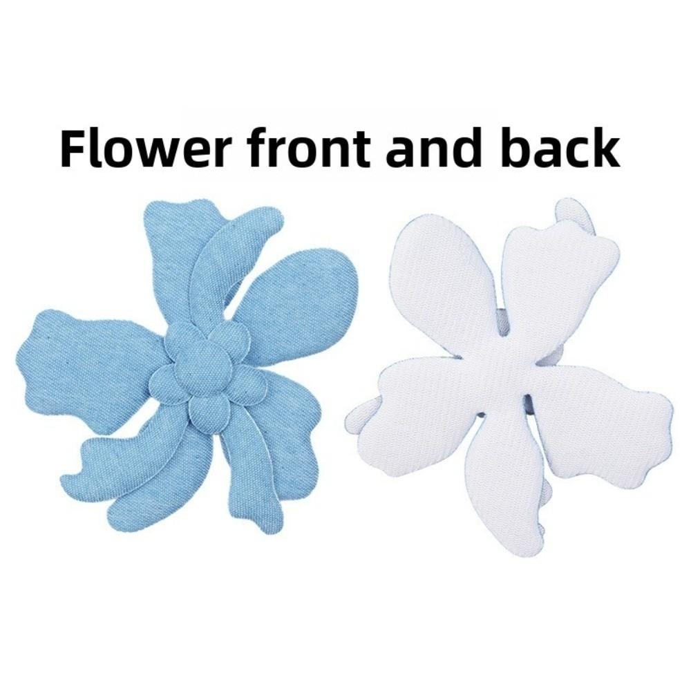 5pcs Silk Lily Artificial Flowers 3D Embroidered Denim Simulated Lily Flower Brooch Fake Flower DIY Handmade Accessories