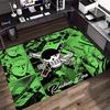 Red Pirate Skull Cross Swords Area Rug, Shanks Comic Collage Print Non Slip Floor Carpet for Living Room Bedroom Decor