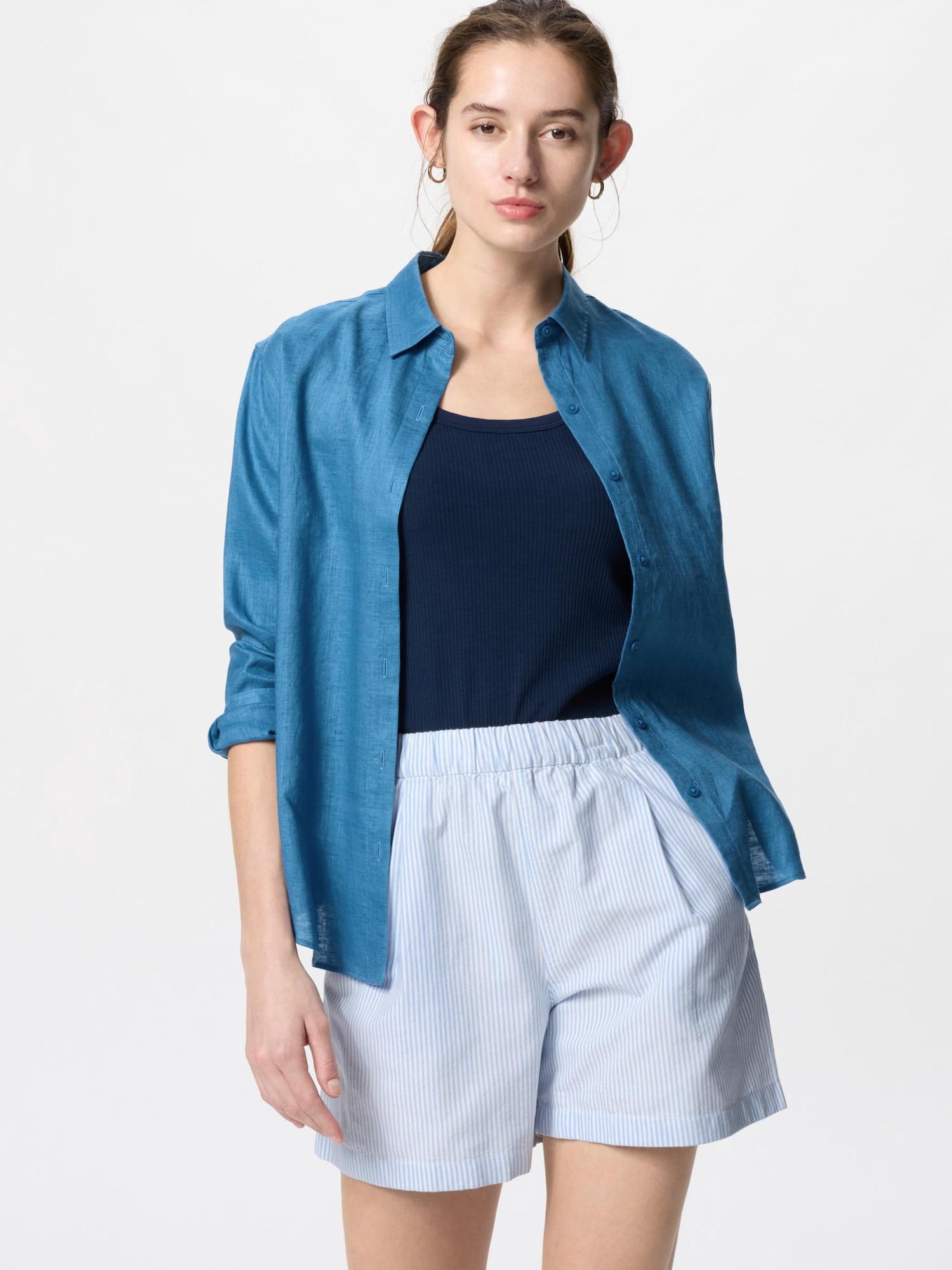 

Uniqlo Cotton Easy Short Pants Stripe 61 BLUE/WOMEN S