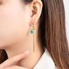 Stainless Steel Zircon Pendant Tassel Drop Earrings for Women Girls Ear Jewelry Party Gifts