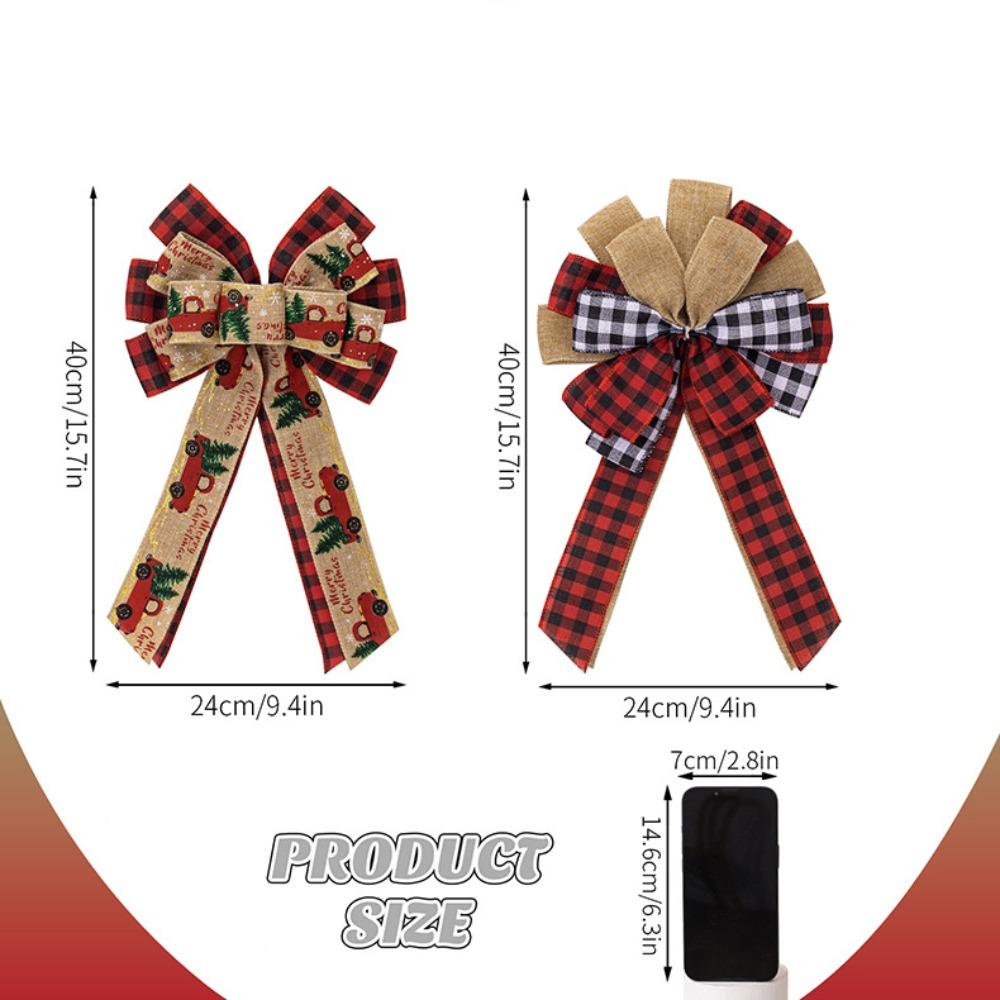 New Year Xmas Tree Ornament Bowknot Pendant New Wine Red Bowknot  Christmas