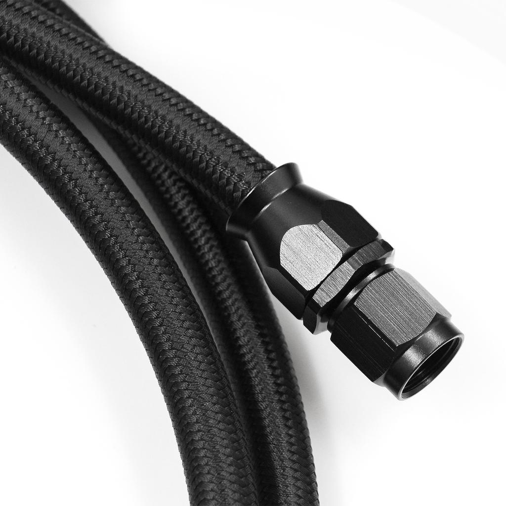 6AN 7FT PTFE Braided Transmission Cool Hoses Lines Kit For Chevy Ford TH350 700R4 TH400