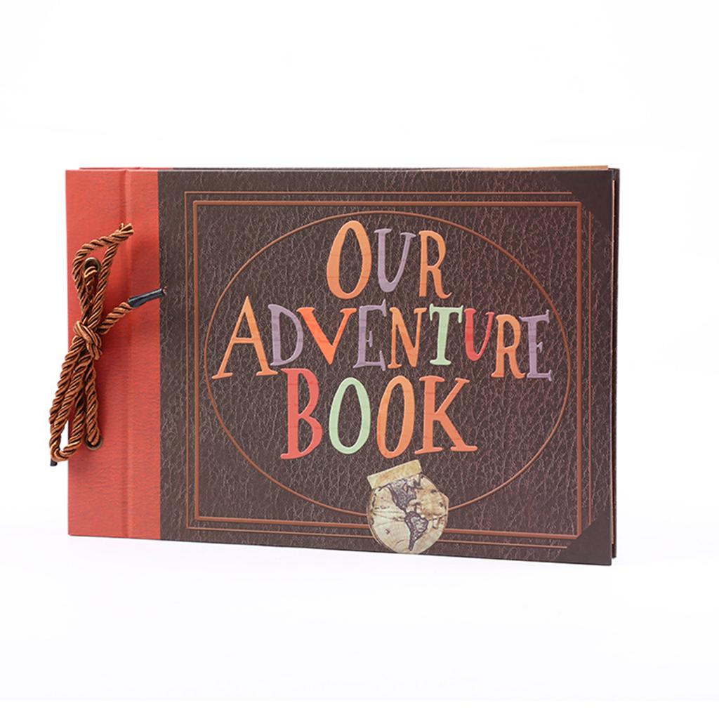 40 Sheets Our Adventure Book DIY Scrapbook Vintage Photo Album 29x19cm/11.4x7.5in for Family Anniversary Wedding Travelling Baby Growth