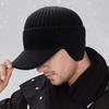 Winter Ear Protection Hat with Ear Flaps Knitted Long Brim Keep Warm