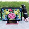 1PC Women's Embroidered Flowers Nylon Crossbody Bag Ladies Luxury Large Capacity Travel Shoulder Bags