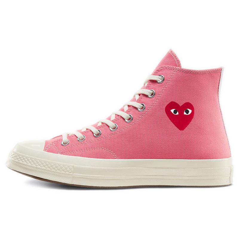 

Converse Chuck 70 CDG PLAY x Converse Chuck Taylor All Star 1970s High Comfortable Casual Versatile High Top Canvas Unisex Pink 35