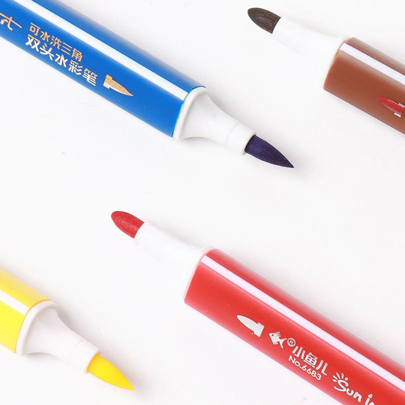 Double Ended Watercolor Pen Set 12/24/36/48 Colors Children's Drawing Coloring Watercolor Pens Painting Graffiti Art Supplies